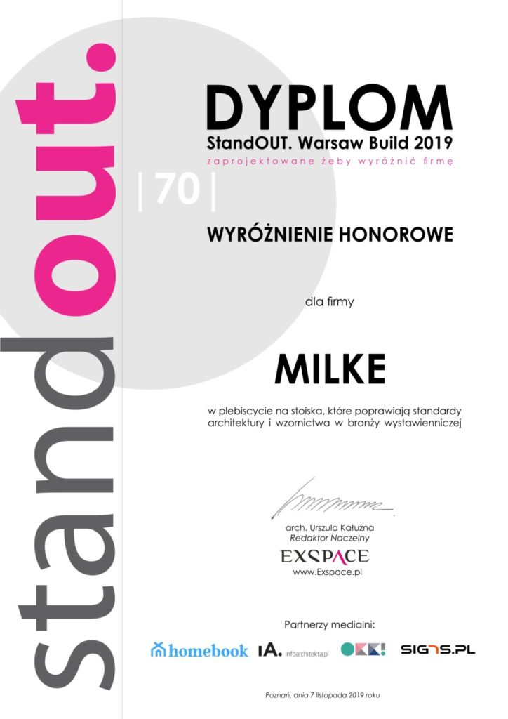 MILKE Dyplom - StandOUT Warsaw Home 2019