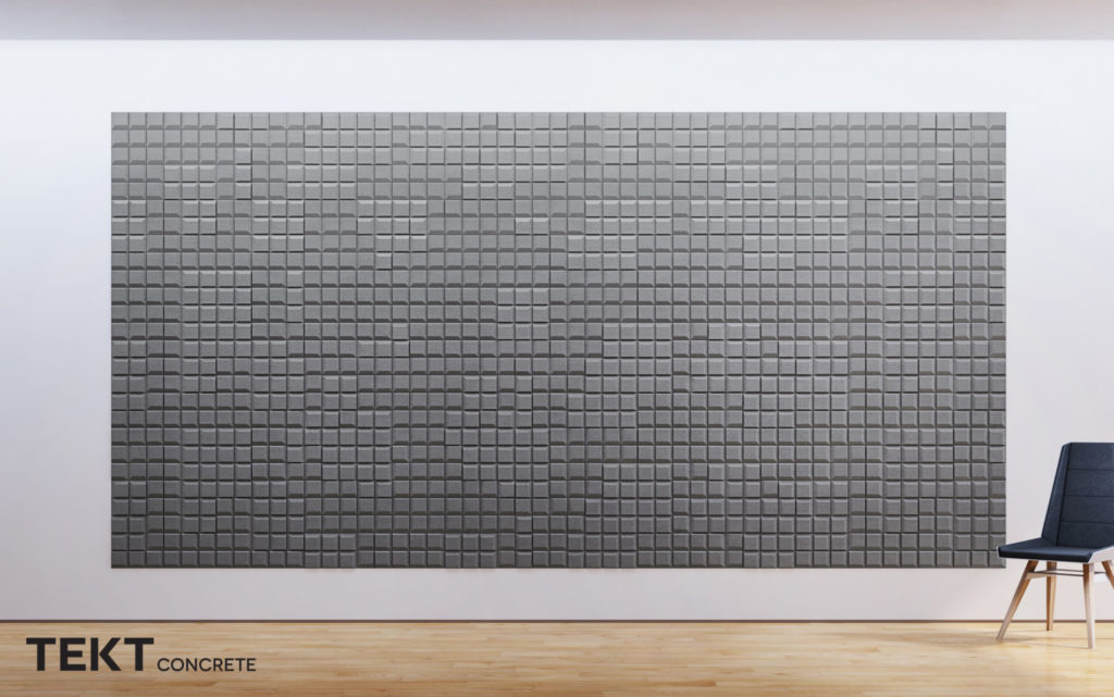 Kompozycja obraz z kafli 3D SQR mini - TEKT Concrete - MILKE