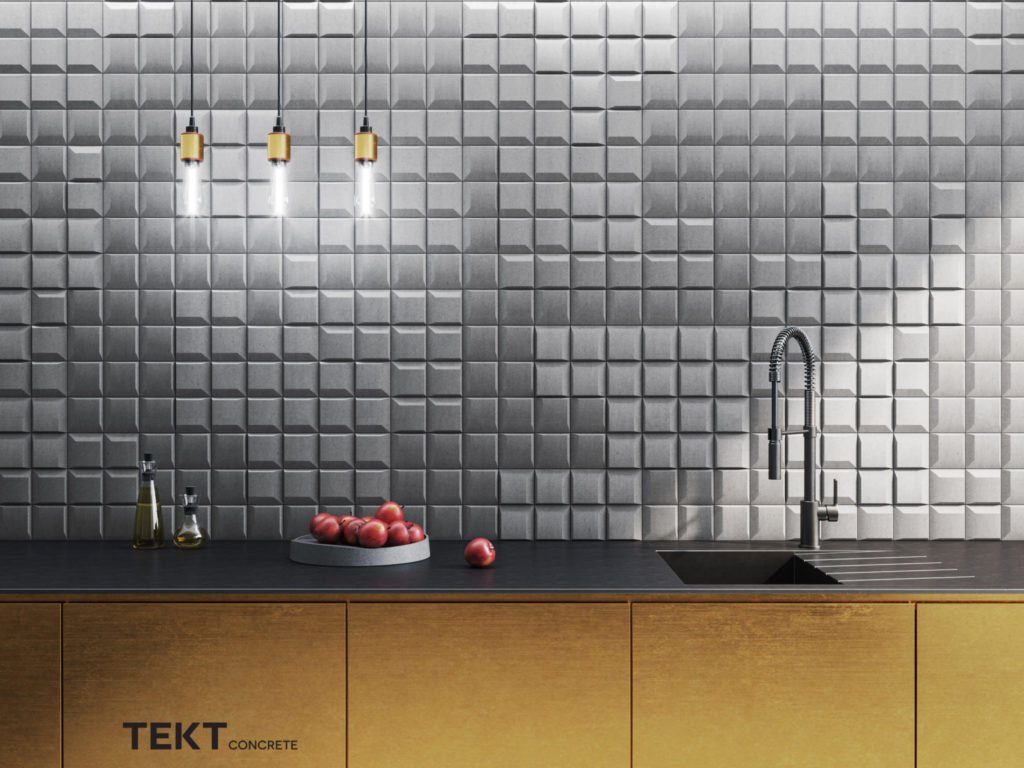 Kafle 3D - SQR mini - TEKT Concrete - kuchnia